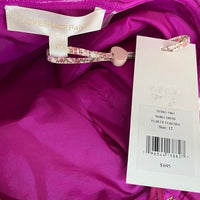 LoveShackFancy NEW Noble Bow Silk Formal Flirty Fuschia Mini Dress Size 12