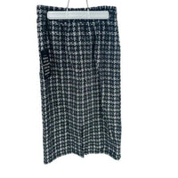 Tuckernuck NEW Black Plaid Onyx Cece Tweed Retro High Rise Midi Skirt Size L