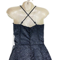 by the way. | NEW Mini Jacquard Satin Formal Slit Midi Dress in Black Size XS