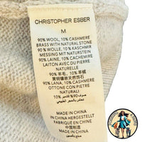 Christopher Esber Wool Cashmere Cut Out Multipanel Tunic Sweater in Grey Size M