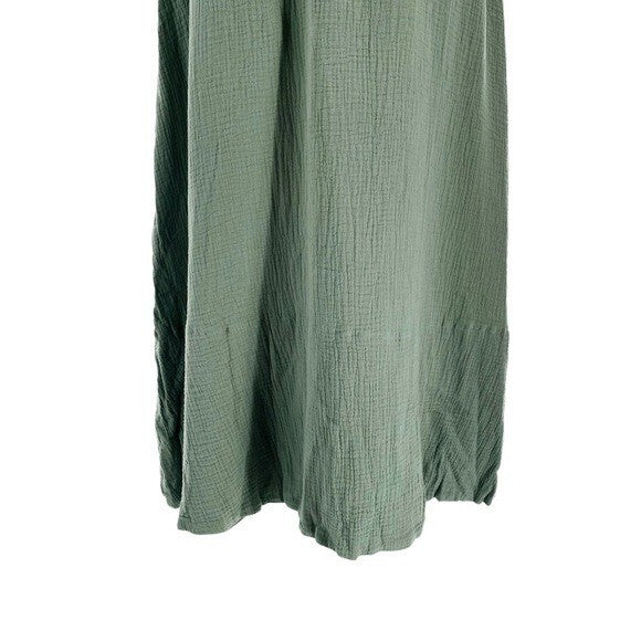 Pomander Place NEW Sage Green Gauzy Casual Strapless Mallorca Maxi Dress Size XS