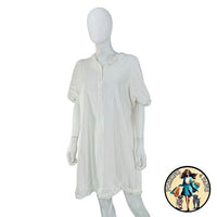 Pomander Place White Carly Henley Casual T Shirt Mini Dress Size XL