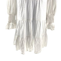 Pomander Place | NEW White Swiss Dot Kenzo Long Sleeve V-Neck Mini Dress Size S