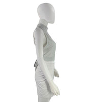 NEW superdown REVOLVE Sophie Metallic Silver Open Back Crop Top Size XL