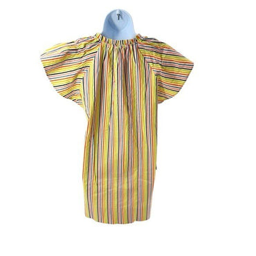 Pomander Place NEW Rainbow Stripe Finley Flutter Sleeve Colorful Mini Dress XS