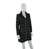 Pomander Place NEW Black Tweed Stacie Preppy Retro Blazer Mini Dress Size L