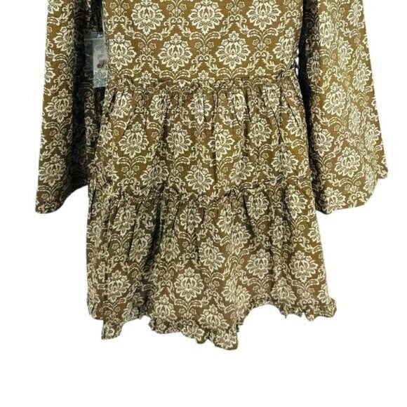 Hyacinth House | NEW Moss Printed Russell Mini Dress in Olive Size XS