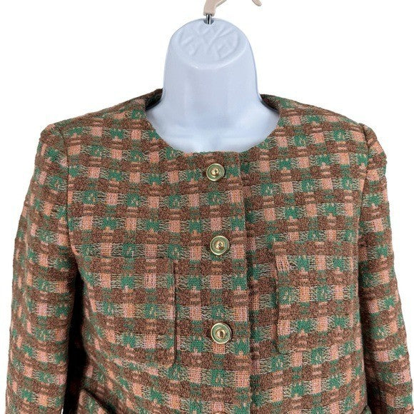 Tuckernuck NEW Neapolitan Brown Tweed Retro Inspired Graham Jacket Size XXS