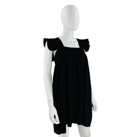 Pomander Place NEW Black Camella Linen Blend Casual Mini Dress Size XS