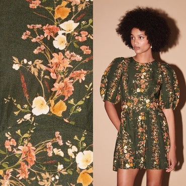 SAYLOR NEW Roseanne Puff Sleeve Floral Bohemian Feminine Classic Mini Dress S