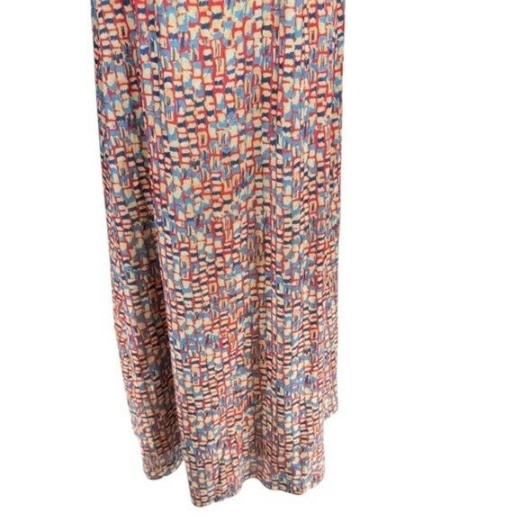 Tuckernuck NEW Natasha Mosaic Tile Navy Red V Neck Maxi Dress Size XXS