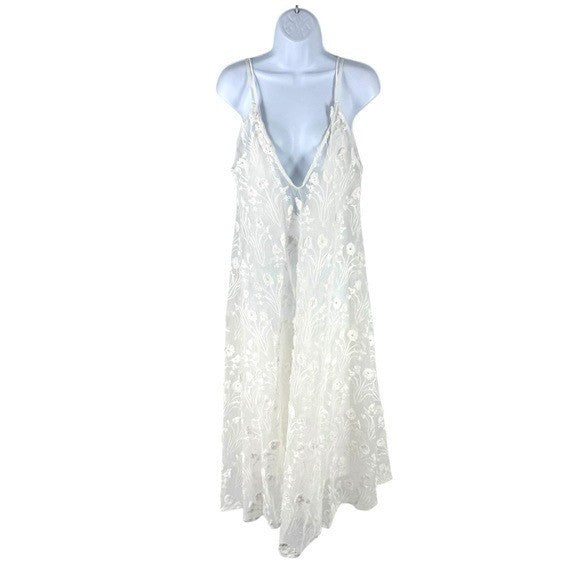 AGUA BY AGUA BENDITA Hierbaluisa Diente De Leon Anecer Emroidered Midi Dress XS