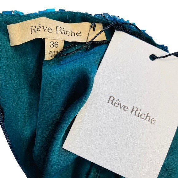 REVE RICHE | NEW Miesha Sequin Midi Dress in Forest Green Size 4