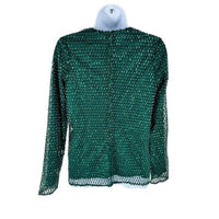 Tuckernuck NEW Hyacinth House Green Sequin Mesh Gemma Blouse Top Size XS