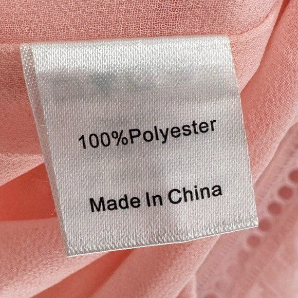 Tuckernuck | NEW Pink Salt Eyelet Jane Long Blouson Sleeve Blouse Size XXL