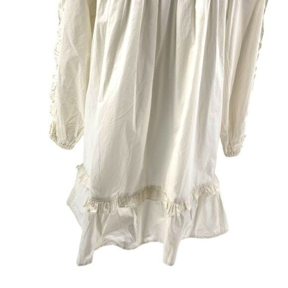 Cleobella | NEW Ivory Anabelle Ruffled Shoulders Mini Dress Size XL