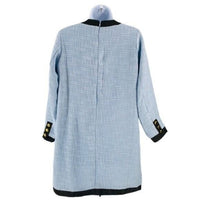 Pomander Place | NEW Coco Tweed Retro Bow Mini Dress in Light Blue Size XL