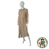 Pomander Place NEW Flax Lydell Tan Long Sleeve Button Down Maxi Dress Size Large