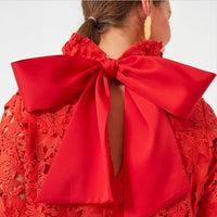 Tuckernuck | NEW Red Guipure Lace Daphne Three-quarter Sleeve Mini Dress Size XS