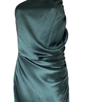 The Sei X REVOVLE NEW Green One Shoulder Silk Formal Cocktail Midi Dress Size 0