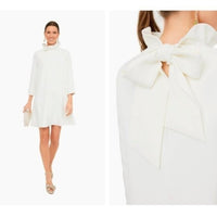 Tuckernuck | NEW Ivory Daphne Preppy Bow Tie 3/4 Sleeve Mini Dress Size XL