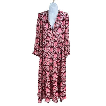 Tuckernuck NEW Pink Poppy Ikat Long Sleeve Salty Paloma Caftan Size XXXL
