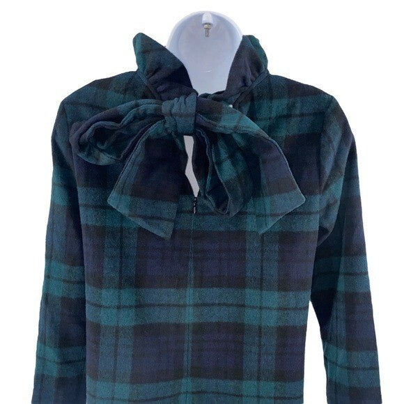 Tuckernuck NEW Blackwatch Daphne Plaid Wool Blend Long Sleeve Mini Dress Size XS