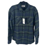 Barbour NEW Mens Snowcap Tailored Button Down Flannel Shirt Blue Green Size L