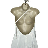 NEW Michael Costello x REVOLVE Tessa Satin Chain Midi Dress Ivory Women's Size S