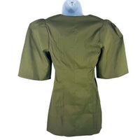Tuckernuck NEW Olive Twill Ariella Puff Sleeve Scoop Neck Mini Dress Size M