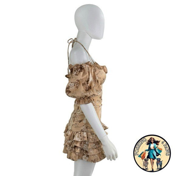 Majorelle NEW Marbella Satin Floral Off the Shoulder Party Mini Dress Size XXS