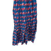 Tuckernuck NEW Retro Floral Mitchell Blue Red Empire Waist Maxi Dress Size XS