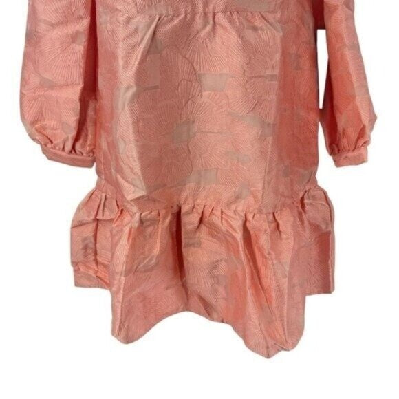 Tuckernuck NEW Bellini Fil Coupe Pink Drop Waist Long Sleeve Palmerston Dress M