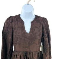 Hyacinth House | NEW Brown Becca V-Neckline Bell-Sleeved Mini Dress Size L