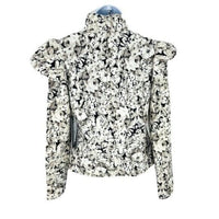 Tuckernuck NEW Gray Gardens Floral Long Sleeve Mock Neck Bowden Top Size XS