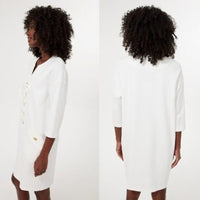 Tuckernuck | NEW White Ellington Three-quarter Sleeve Lace Up Mini Dress Size S