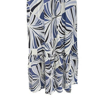 Tuckernuck NEW Blue Palm Linen Alston Cross Back Fit Flare Maxi Dress Size XXS