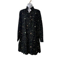 Tuckernuck NEW Campden Vine Tate Black Long Sleeve Pleated Mini Dress Size XXS
