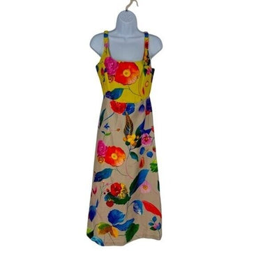 Tuckernuck NEW Vivid Jardin Dominique Fit and Flare Floral Midi Sun Dress L