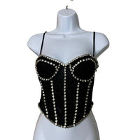 NBD | NEW Dayanna Corset Crystal Embellished Mesh Top Size L