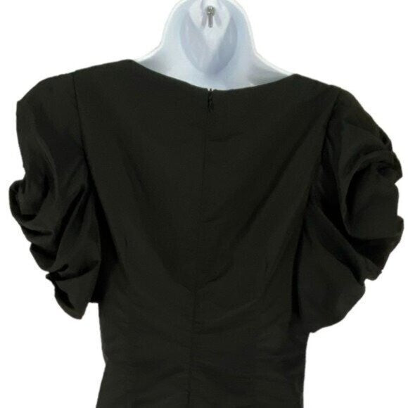 Hyacinth House | NEW Black Tinsley V-Neck Puff Sleeve Mini Dress Size XXS