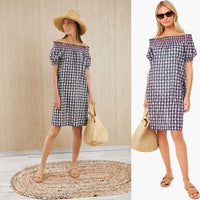 Tuckernuck NEW Tnuck Beach Embroidered Blue Check Gingham Toulon Coverup Size L