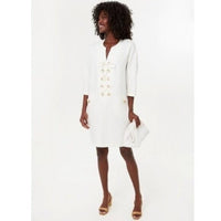 Tuckernuck | NEW White Ellington Three-quarter Sleeve Lace Up Mini Dress Size S