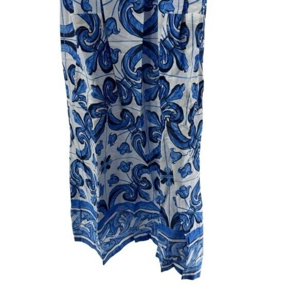 Tuckernuck Beach NEW Majolica Tile Tie Shoulder Tilly Caftan Maxi Dress Size XS