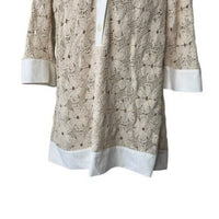 Tuckernuck NEW Tan Crochet Collier Collared Coastal Mini Dress Size L