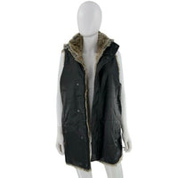 Tuckernuck NEW Faux Fur Reversible Full Zip Baker Brown Tan Vest Size XS