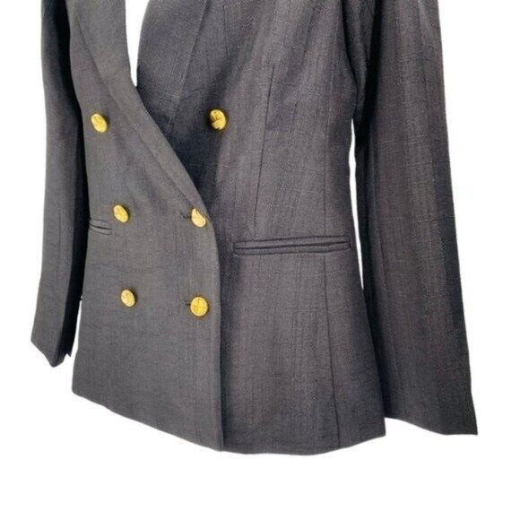 Tuckernuck NEW Black Diana Double Breasted Oversized Boxy Fit Blazer Size XXS