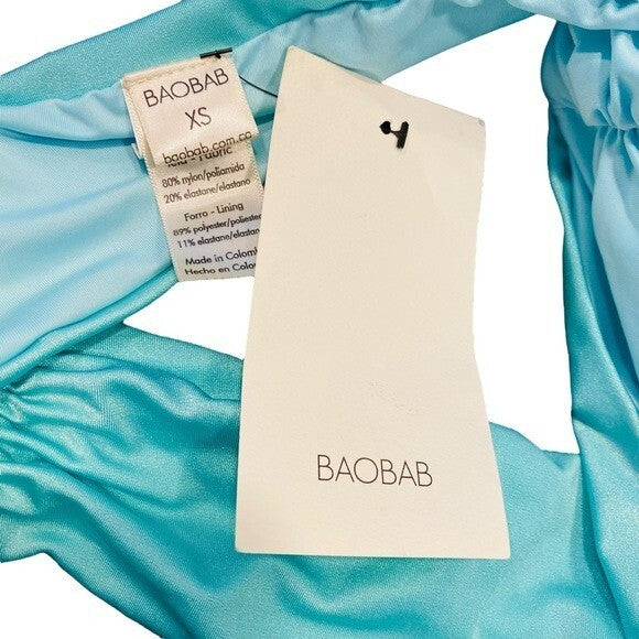 Baobab Bahia Teal Strapless Bandeau Unpadded Bikini Swim Top Aqua Size XS NEW