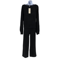 SNDYS NEW Majid Loungewear Black Two Piece Matching Set Sweater Trousers Size S