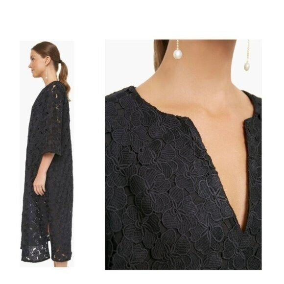 Tuckernuck | NEW Jamie V-Neck Lace Midi Dress in Black Size XS